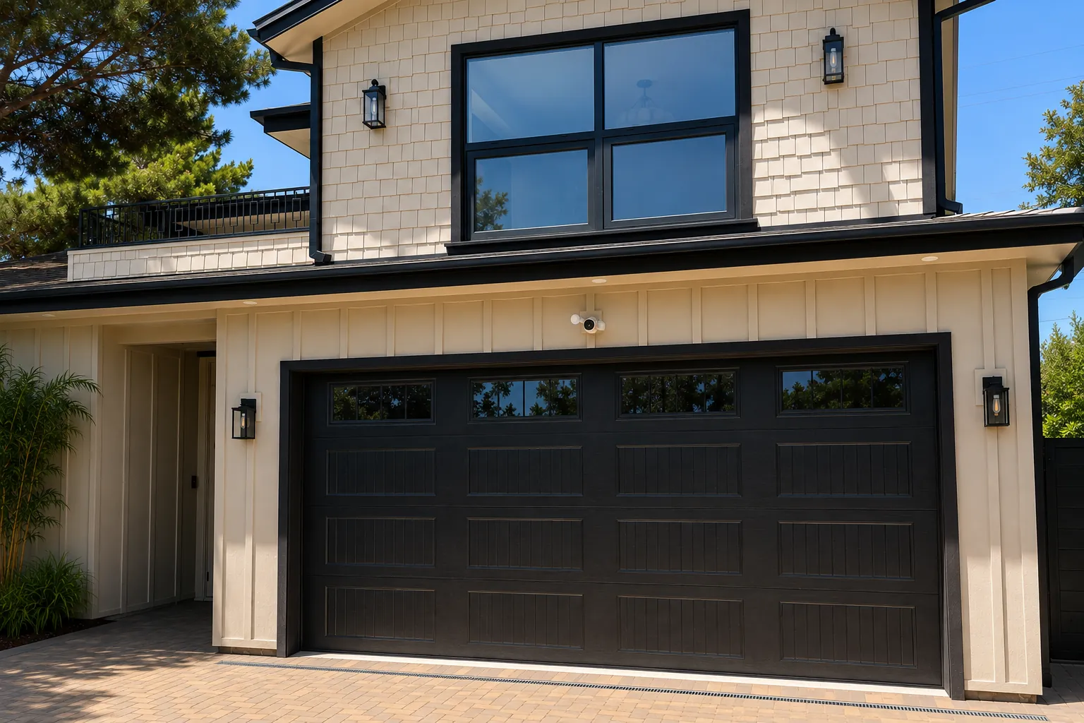 Modern home representing garage door service across Los Angeles County